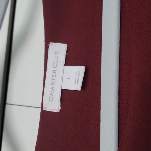 Charter Club burgundy bell sleeve tunic top size large euc - Picture 2 of 5